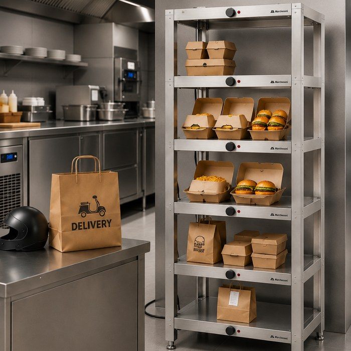 Estante Aquecida em operação de delivery