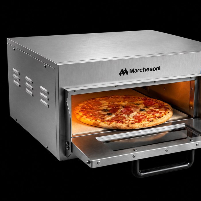 Pedra refratária interna com pizza