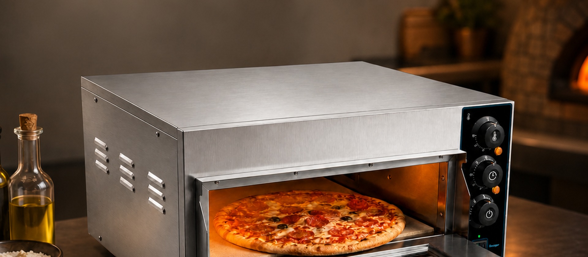 Forno de Pizza Elétrico Marchesoni em cozinha profissional