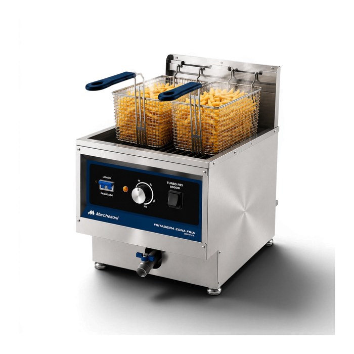 Fritadeira Zona Fria 8000W com dois cestos cheios