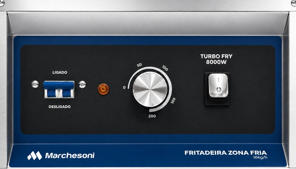 Painel de controle com botão Turbo Fry 8000W