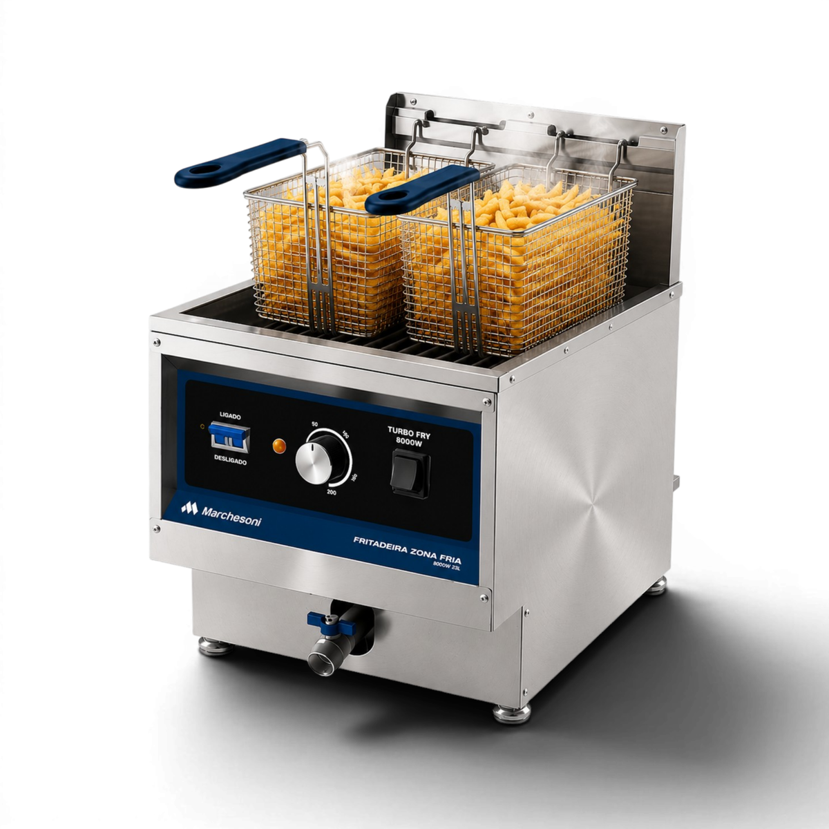 Fritadeira Zona Fria 8000W Marchesoni com dois cestos