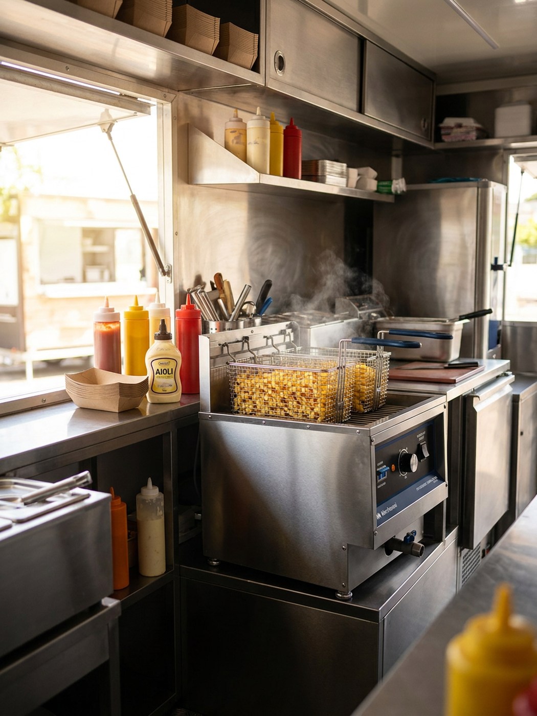 Fritadeira Zona Fria em food truck