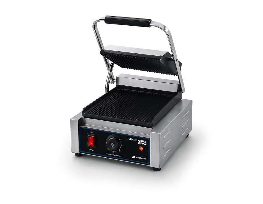 Sanduicheira Panini Grill Estriada em perspectiva
