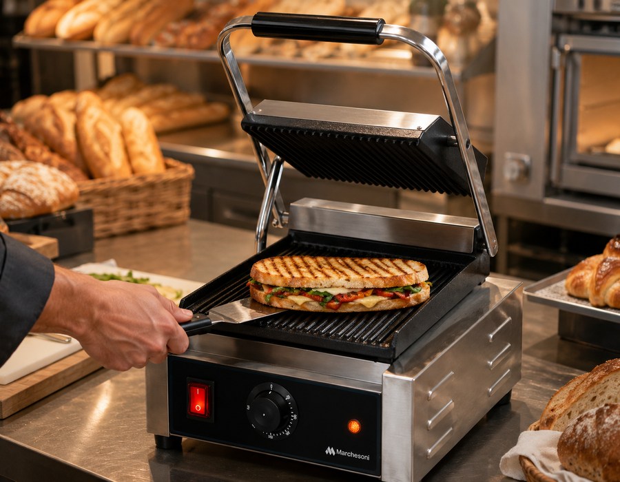Panini Grill preparando um lanche