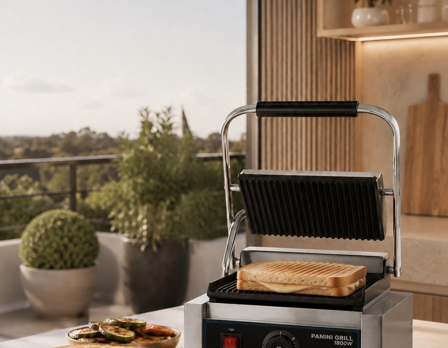 Panini Grill em serviço de café da manhã