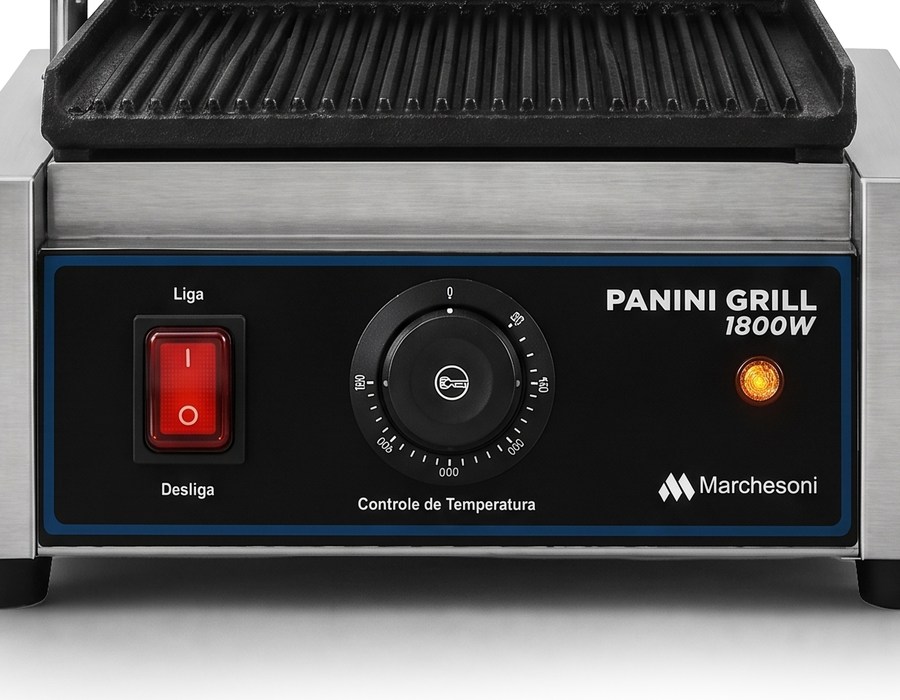 Painel com termostato e luzes indicadoras