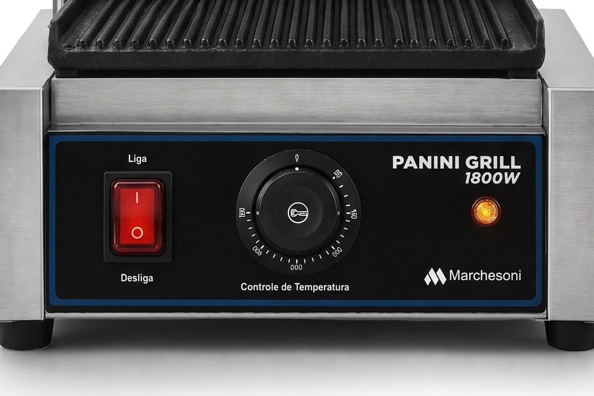 Controle de temperatura ajustável e luz indicadora