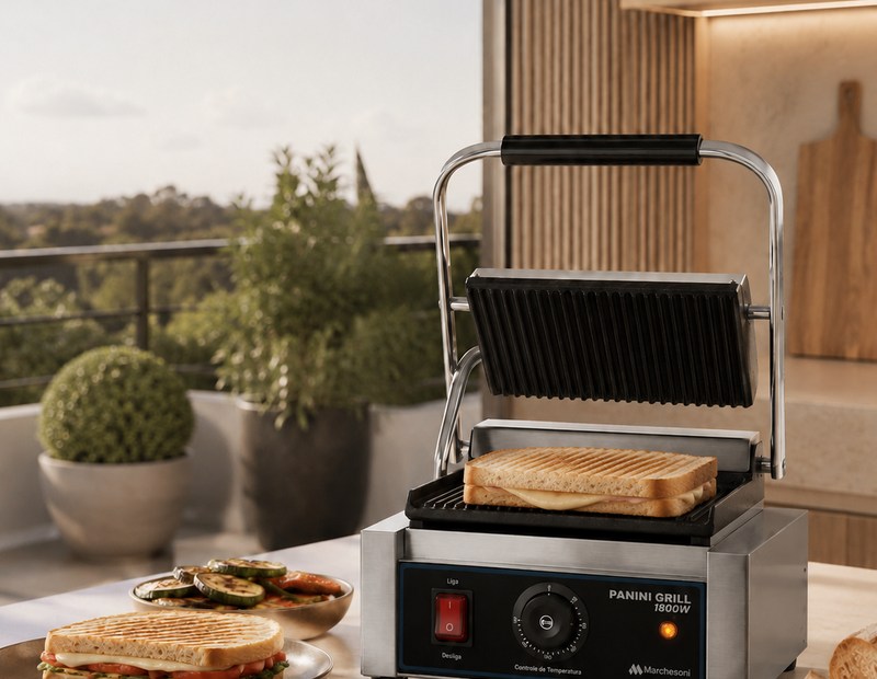 Panini Grill em serviço de café da manhã