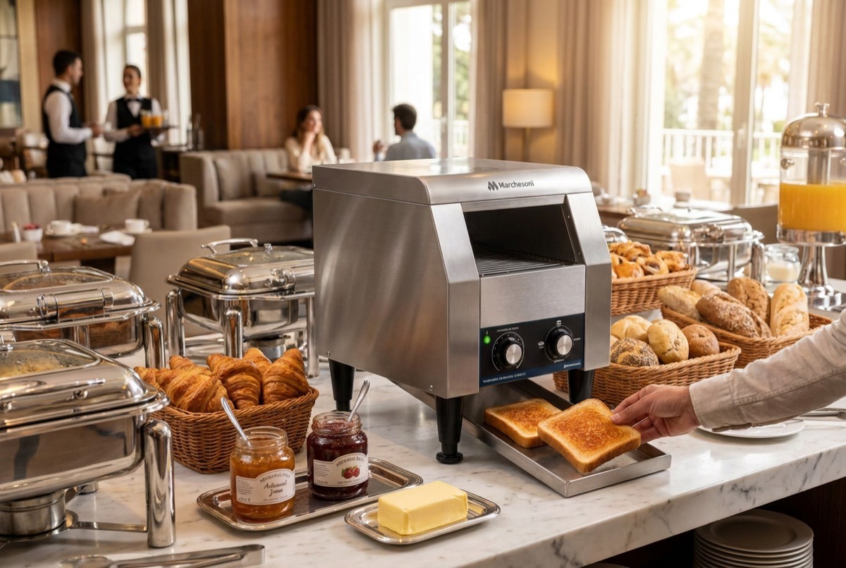 Torradeira em buffet de café da manhã de hotel
